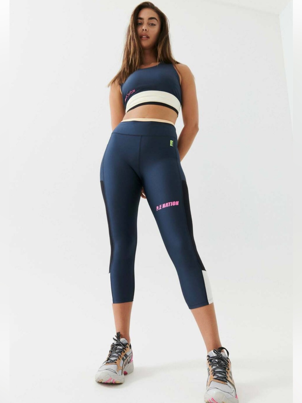 P.E NATION outline Midnigth navy High-Rise Crop Leggings sz XS